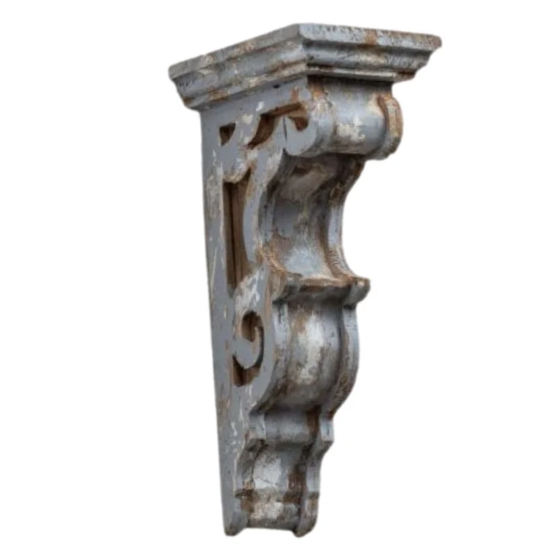 Small Grey Wood Corbel Sconce
