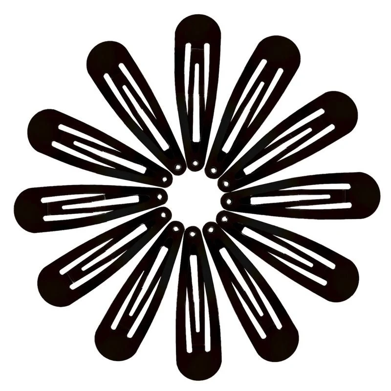 Haarspange – Klassisch Schwarz aus Metall – 12er Pack