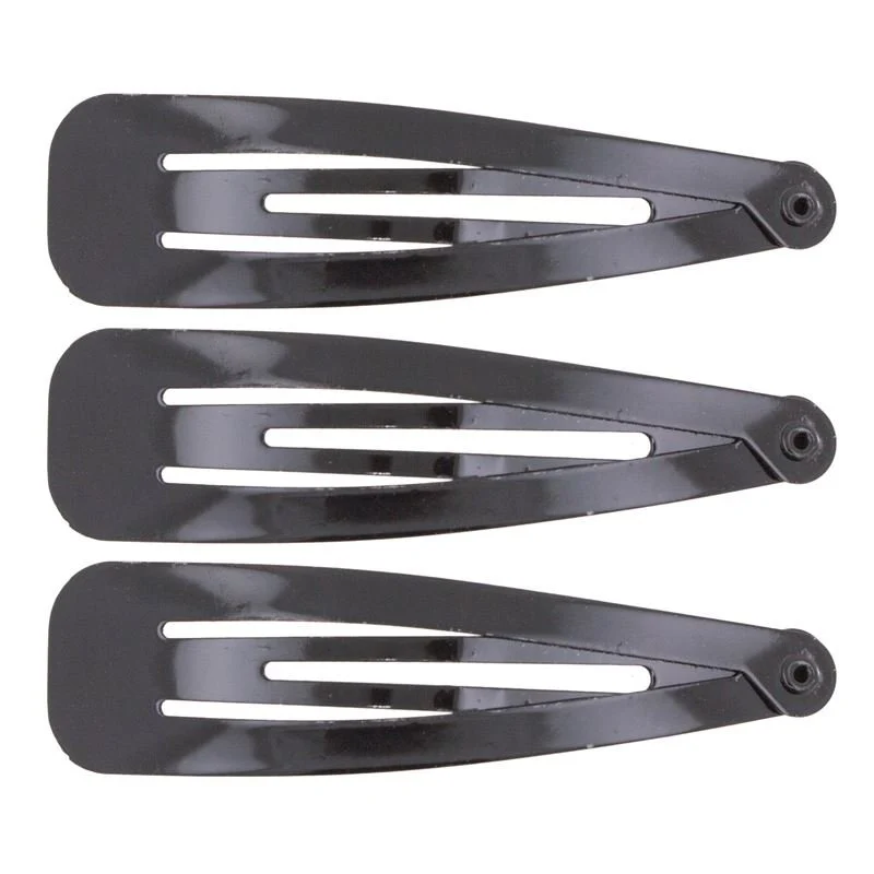 Haarspange – Klassisch Schwarz aus Metall – 12er Pack