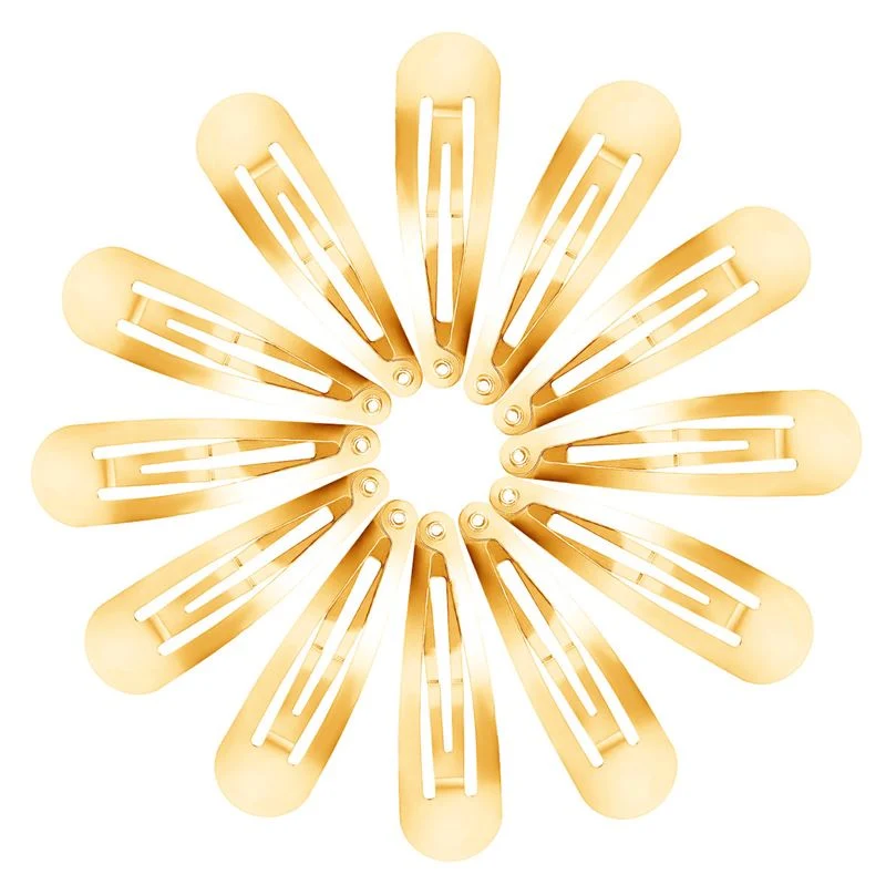 Klickverschlüsse Haarspangen in gold, klassisches Design - 12 Stk