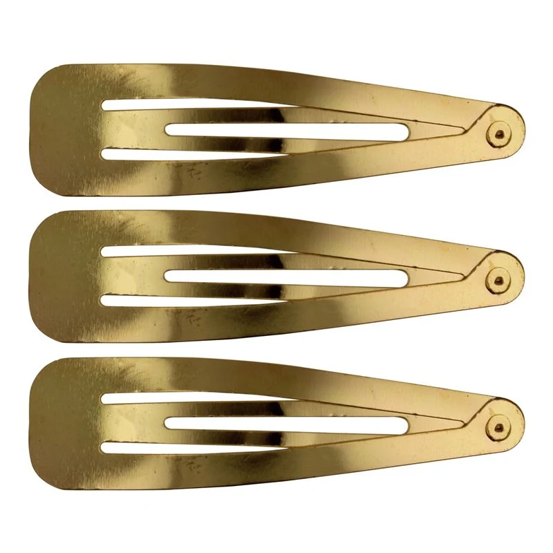 Klickverschlüsse Haarspangen in gold, klassisches Design - 12 Stk