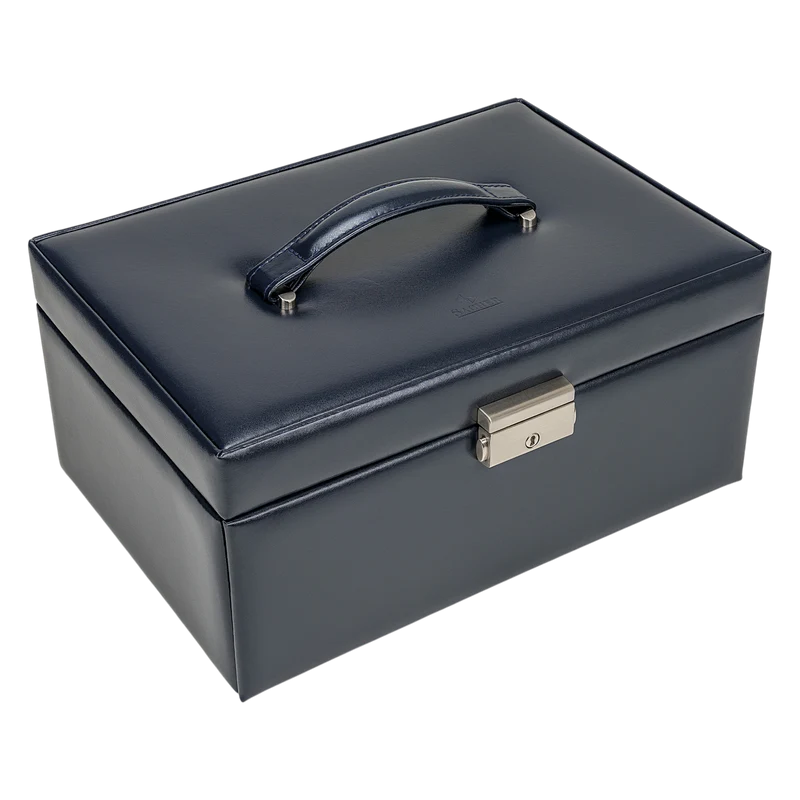 Schmuckkasten Ina florage / navy (Leder)