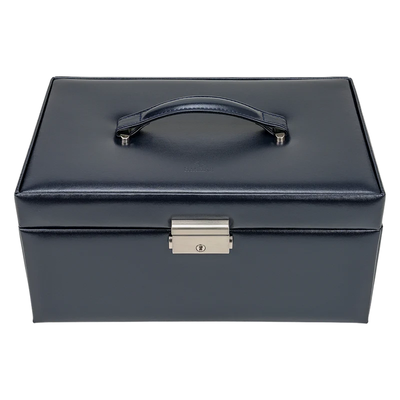 Schmuckkasten Ina florage / navy (Leder)