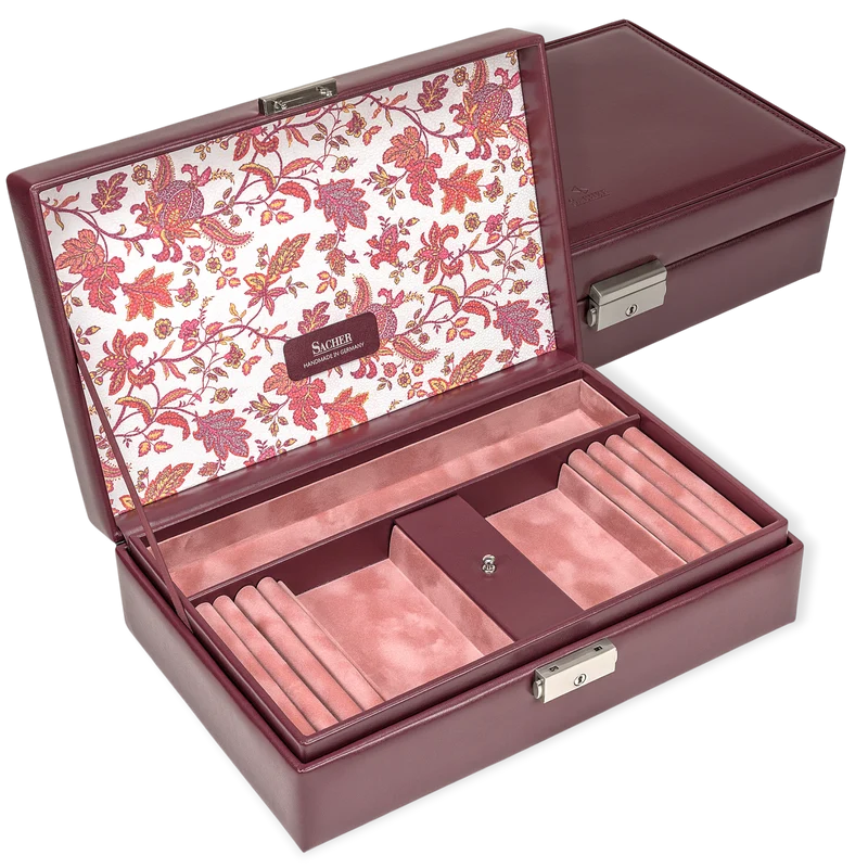 Schmuckkassette Ilka florage / bordeaux
