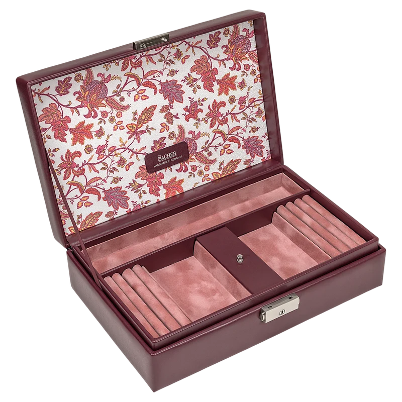 Schmuckkassette Ilka florage / bordeaux