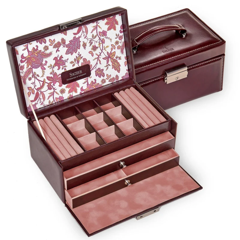 Schmuckkasten Elly florage / bordeaux