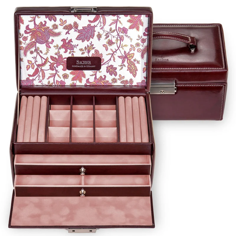 Schmuckkasten Elly florage / bordeaux