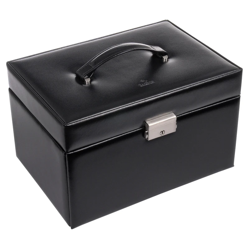 Schmuckkasten Katja new classic / schwarz (Leder)