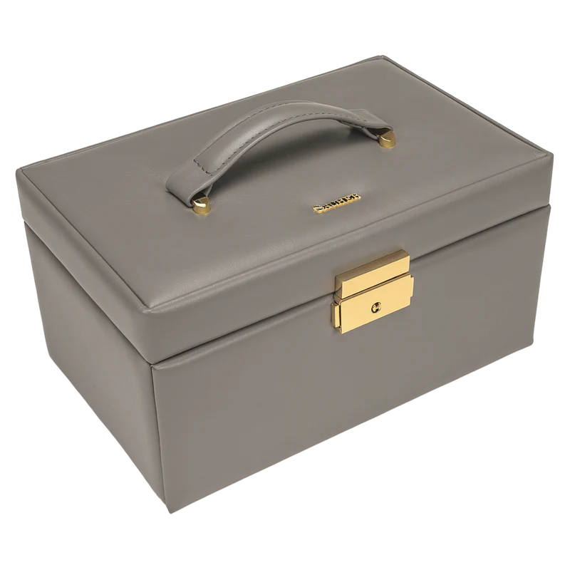 Schmuckkasten Emma fleur venice / grau (Leder)