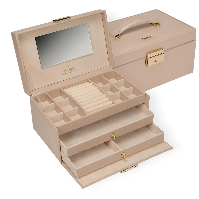 Schmuckkasten Emma pastello / beige (Leder)
