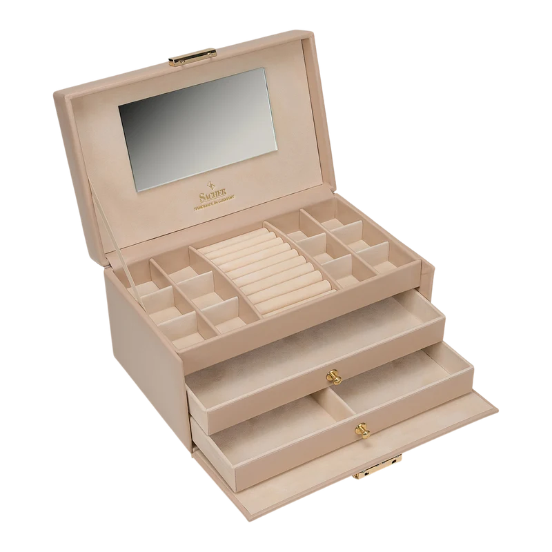 Schmuckkasten Emma pastello / beige (Leder)