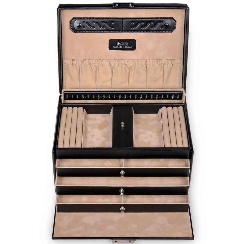 Schmuckkasten Julia new classic / schwarz (Leder)