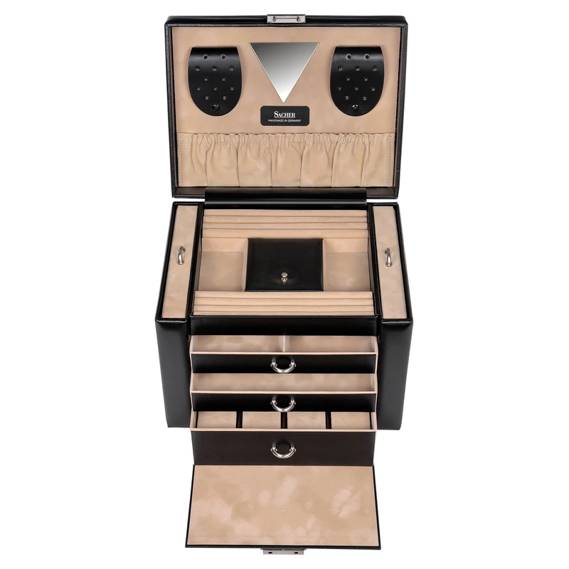 Schmuckkasten Maxima new classic / schwarz (Leder)