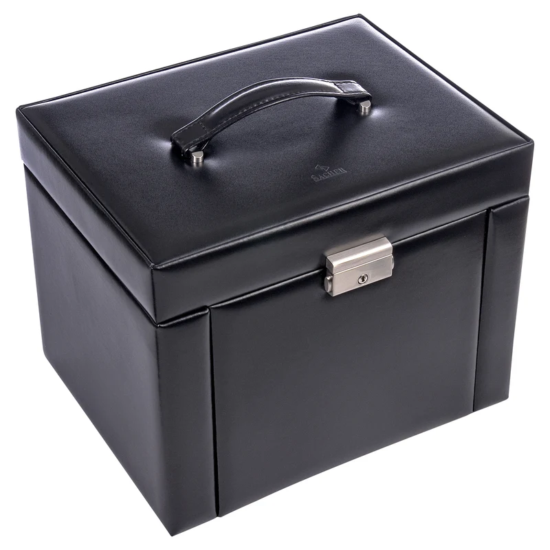 Schmuckkasten Maxima new classic / schwarz (Leder)