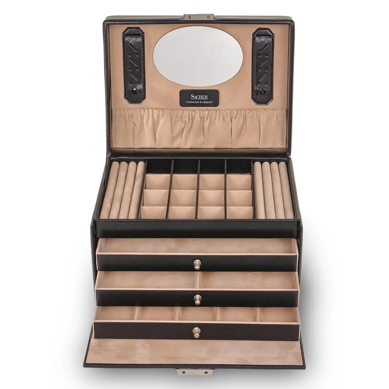 Schmuckkasten Lena new classic / schwarz (Leder)