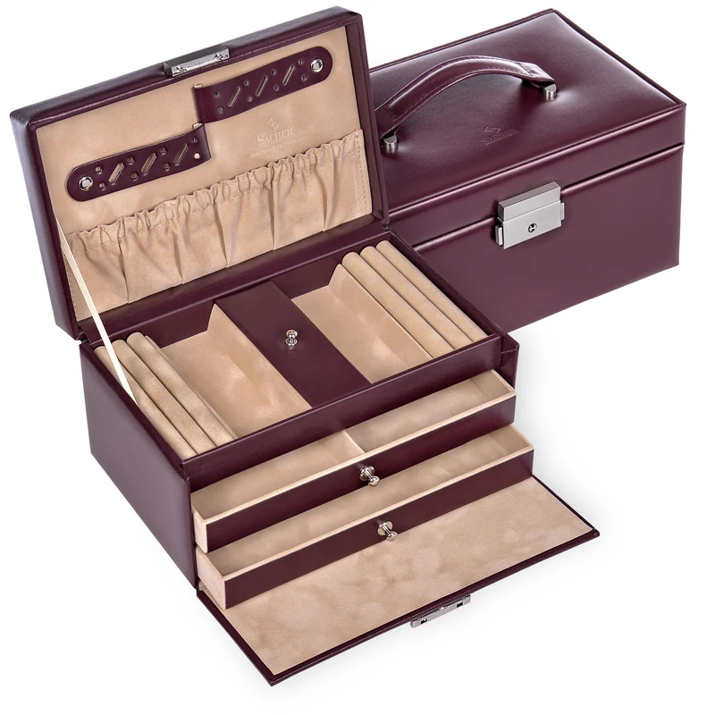 Schmuckkasten Eva new classic / bordeaux (Leder)