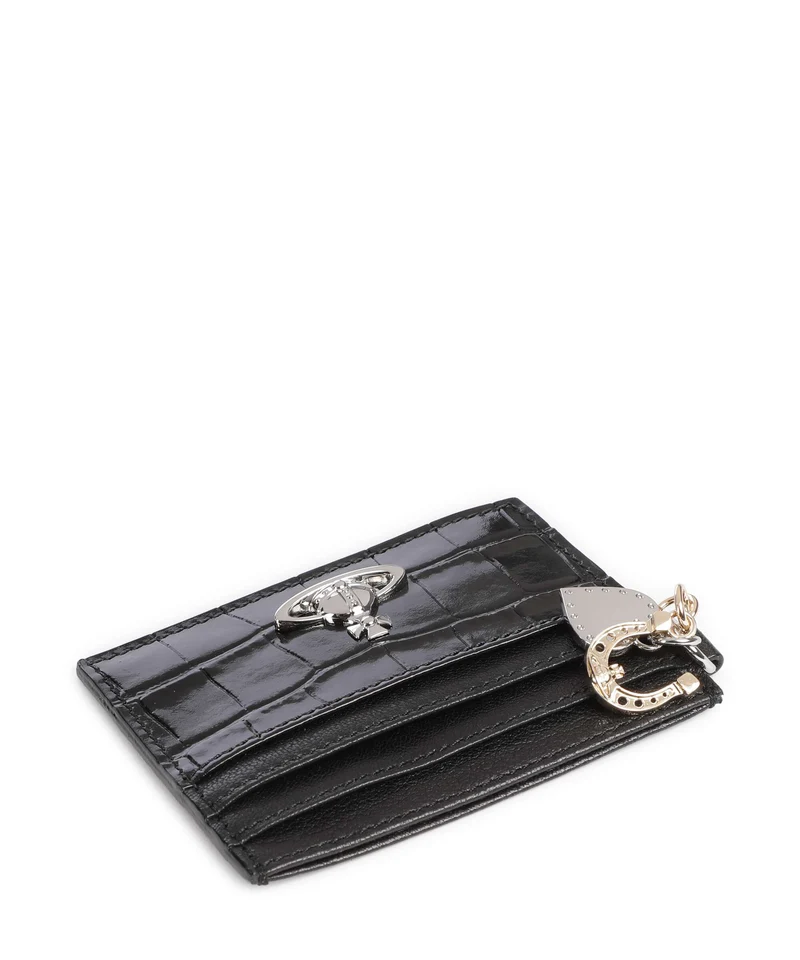 Vivienne Westwood Embossed Croc Kreditkartenetui black