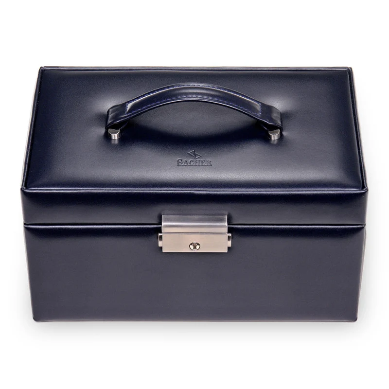Schmuckkasten Elly florage / navy (Leder)