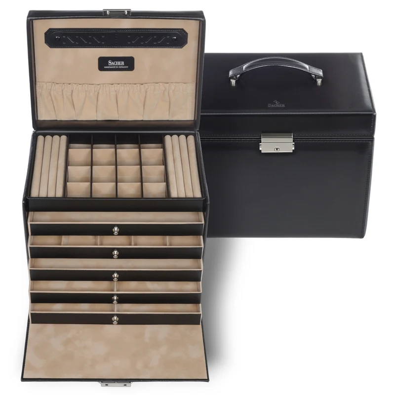 Schmuckkasten Nina new classic / schwarz (Leder)