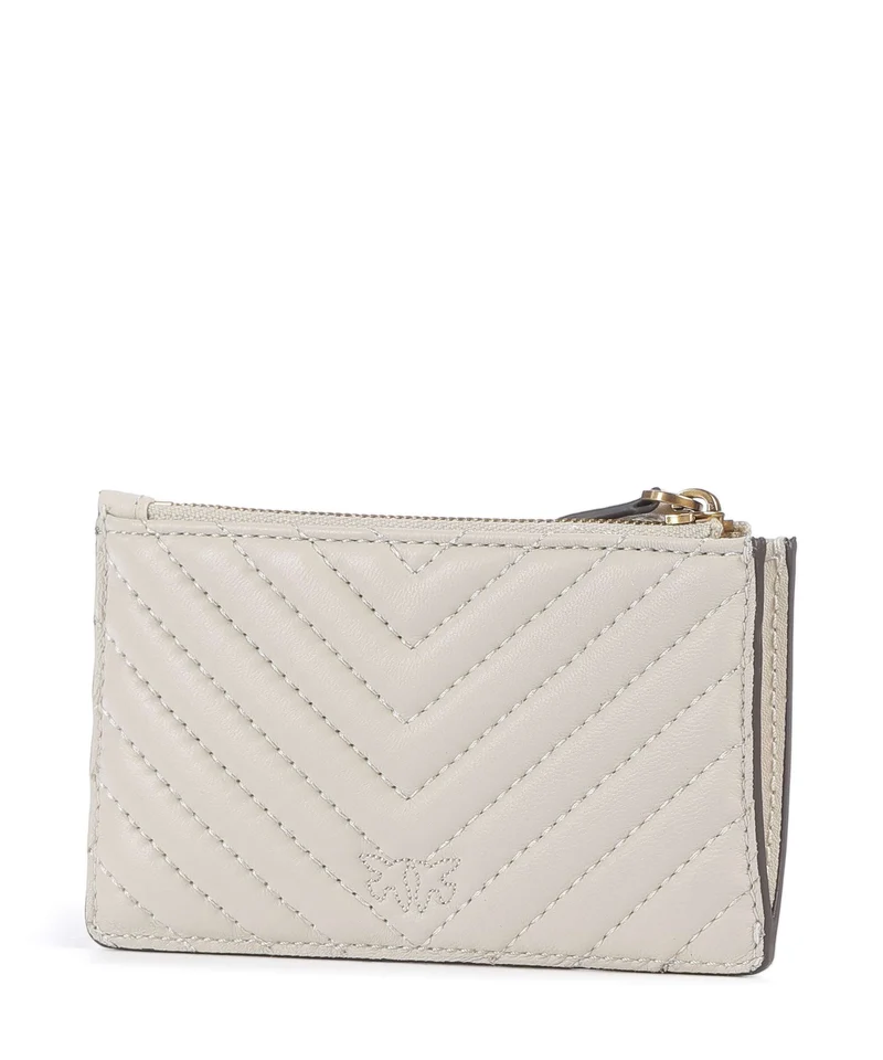 Pinko Airone Kreditkartenetui bianco seta/antique gold