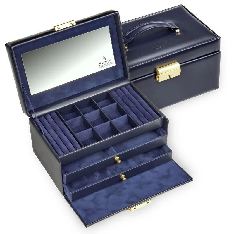 Schmuckkasten Elly acuro / navy (Leder)