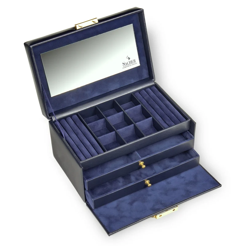 Schmuckkasten Elly acuro / navy (Leder)