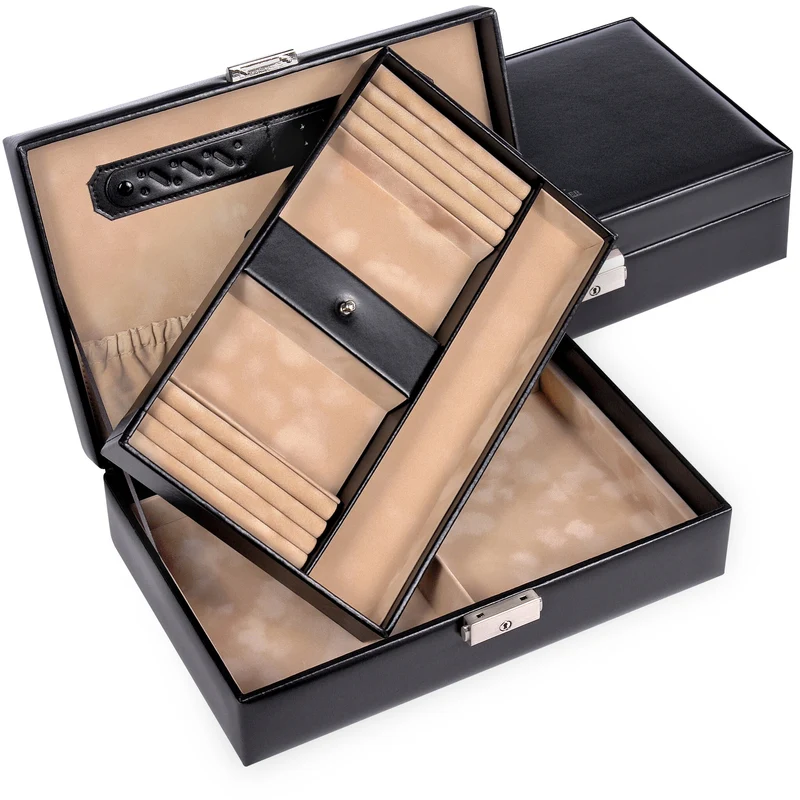 Schmuckkassette Ilka new classic / schwarz (Leder)