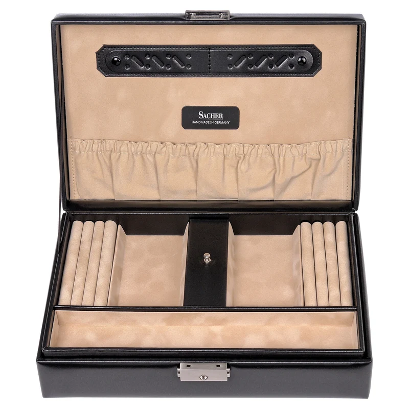 Schmuckkassette Ilka new classic / schwarz (Leder)