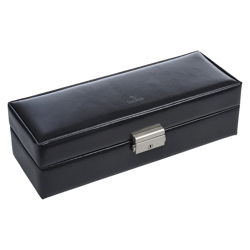 Uhrenetui für 5 Uhren new classic / schwarz (Leder)