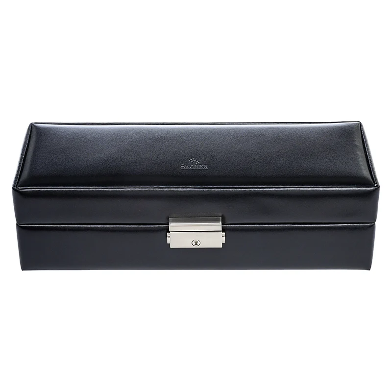 Uhrenetui für 5 Uhren new classic / schwarz (Leder)