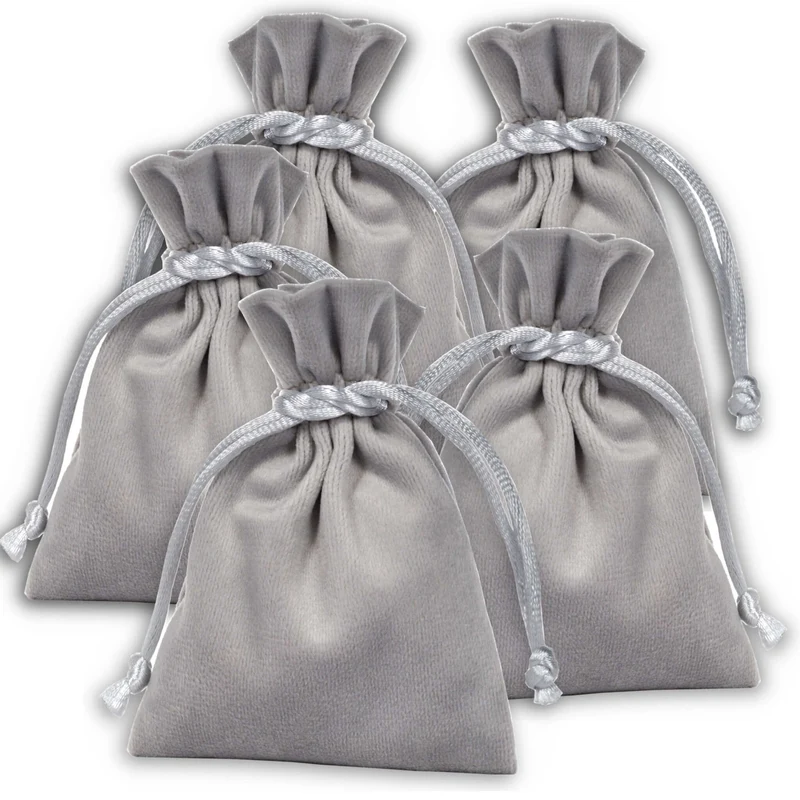Schmuckbeutel 5 Stück accessoirs / grau