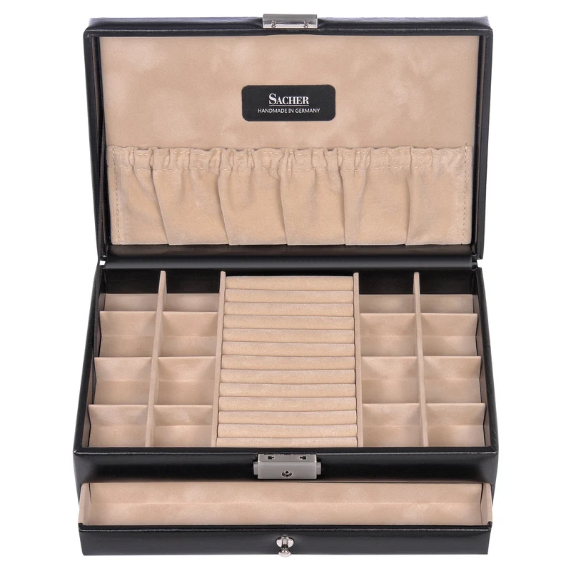 Ring- und Sammleretui new classic / schwarz (Leder)
