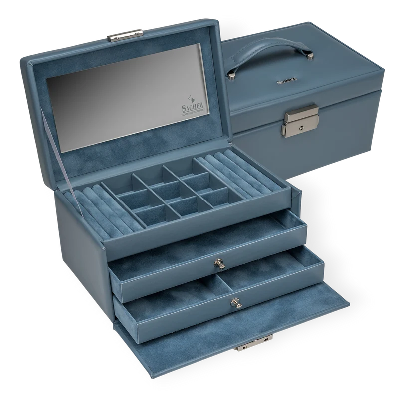 Schmuckkasten Elly pastello / hellblau (Leder)