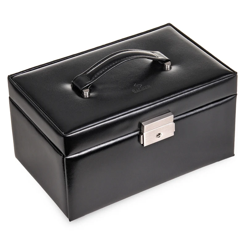 Schmuckkasten Eva new classic / schwarz (Leder)