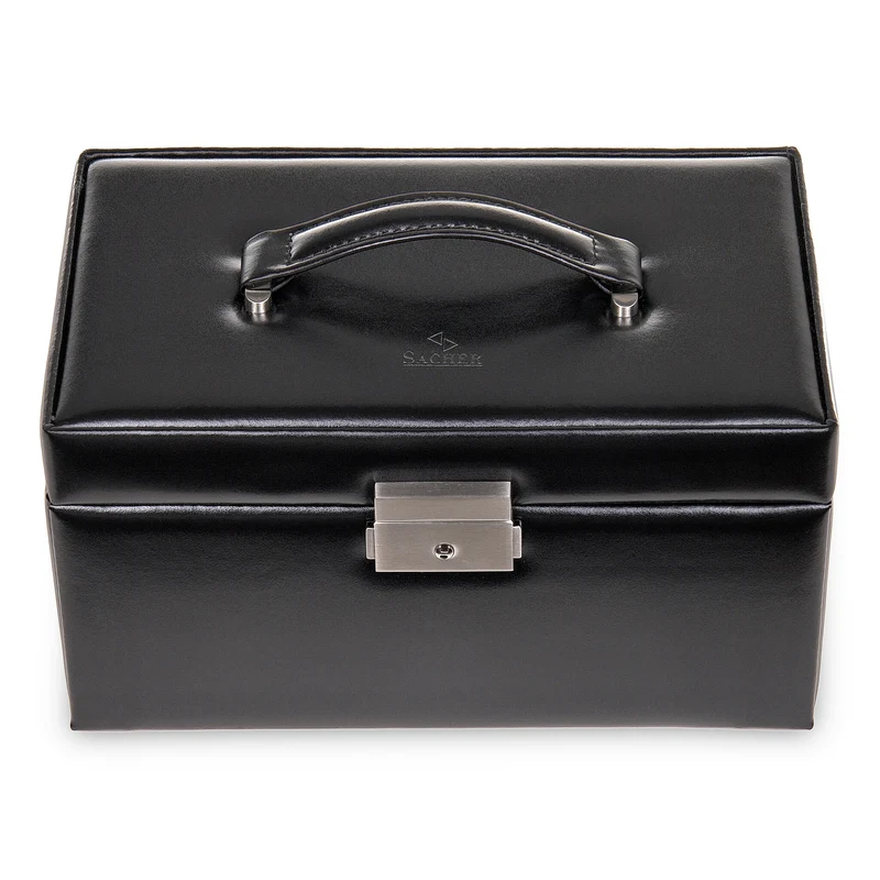 Schmuckkasten Eva new classic / schwarz (Leder)