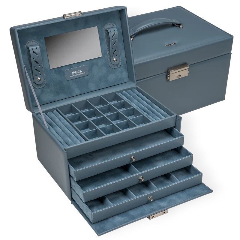 Schmuckkasten Lena pastello / hellblau (Leder)