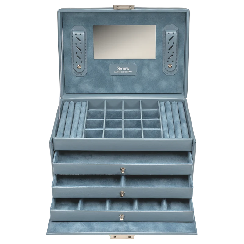 Schmuckkasten Lena pastello / hellblau (Leder)