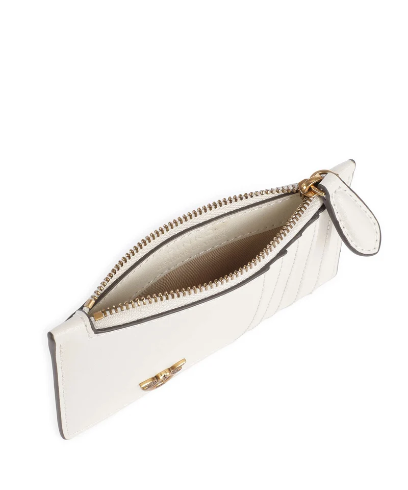 Pinko Airone Kreditkartenetui bianco seta/antique gold