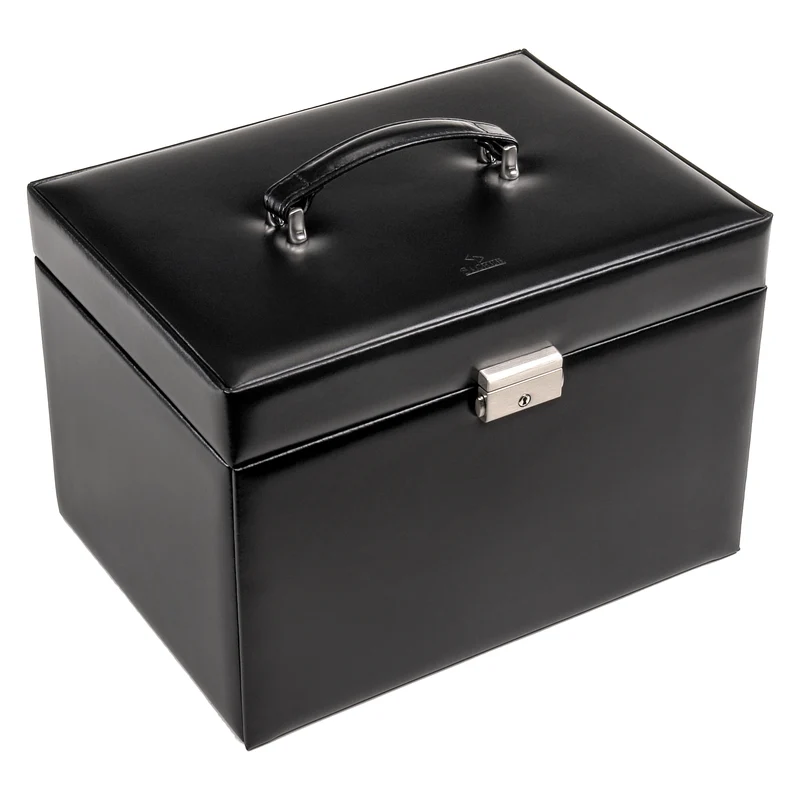 Schmuckkoffer für Ringe Victoria vario / schwarz (Leder)