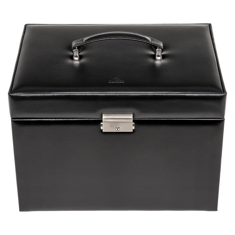 Schmuckkoffer Victoria vario / schwarz (Leder)