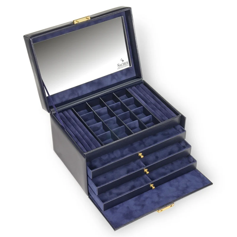 Schmuckkasten Lena acuro / navy (Leder)