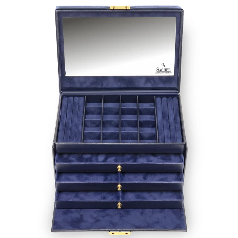Schmuckkasten Lena acuro / navy (Leder)