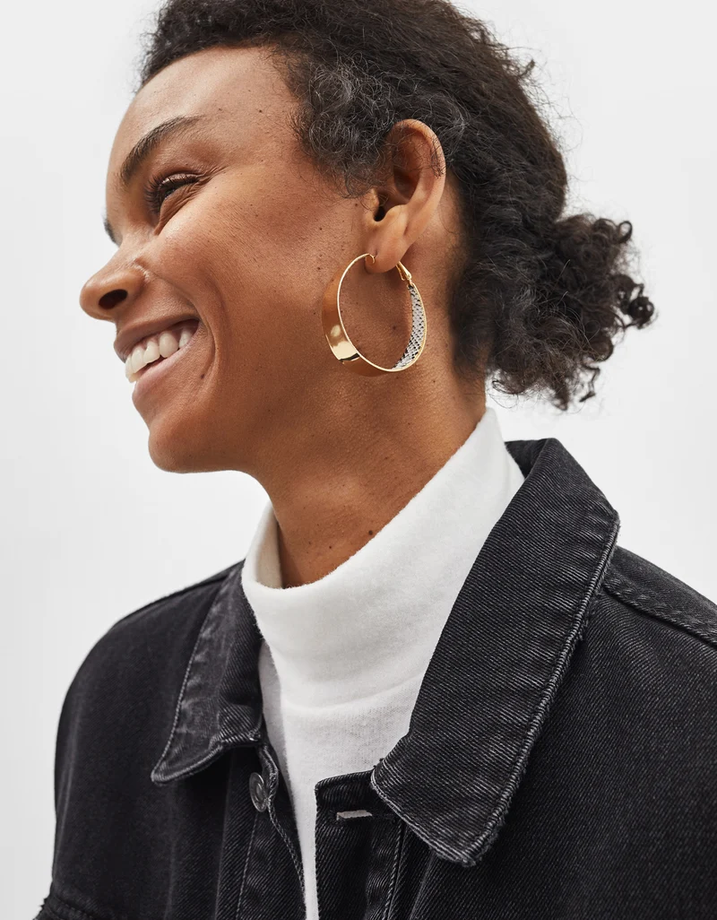 Set of 3 pairs of hoop earrings