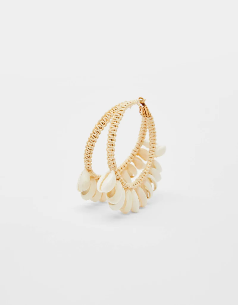 Seashell hoop earrings
