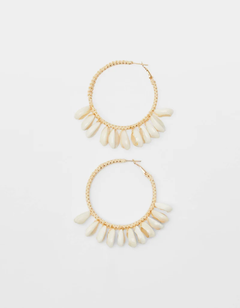 Seashell hoop earrings