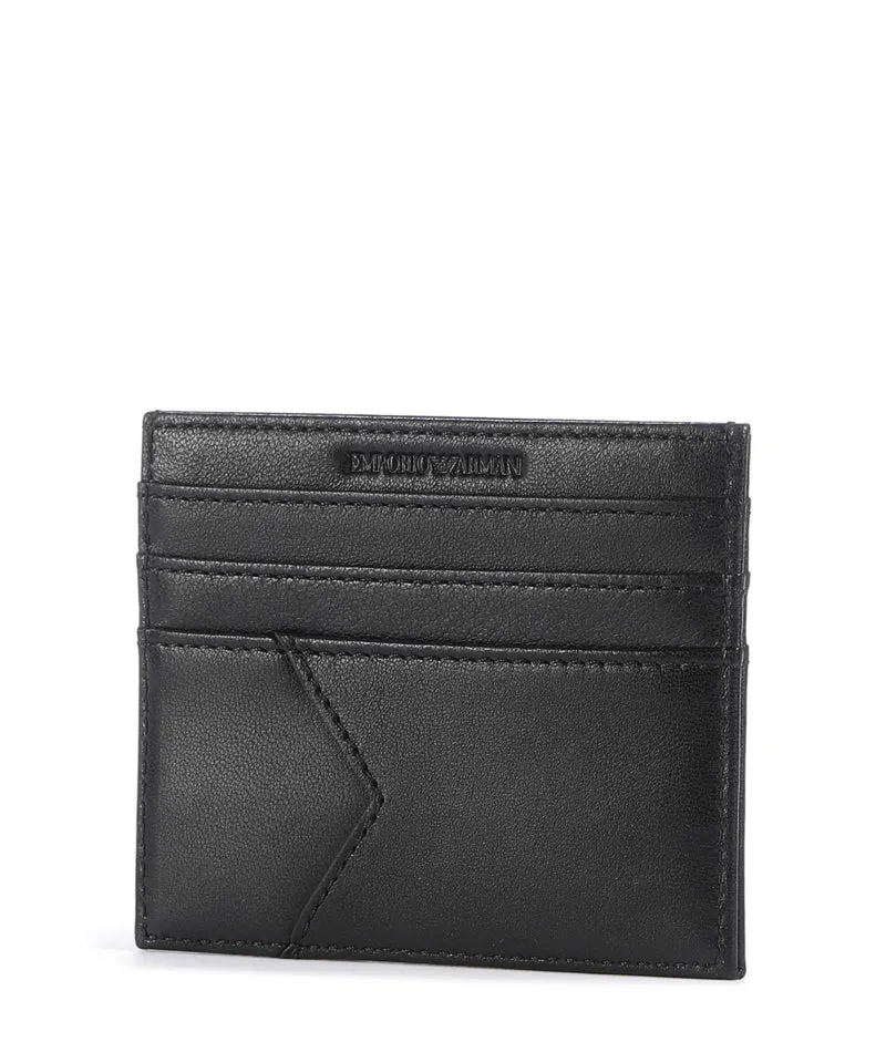 Emporio Armani Premium Nappa Kreditkartenetui black beauty