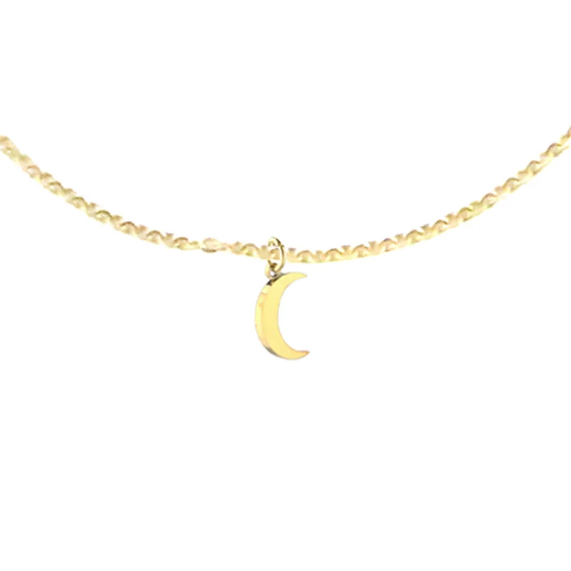 Kurze Boxchain-Kette mit Mond Anhänger
