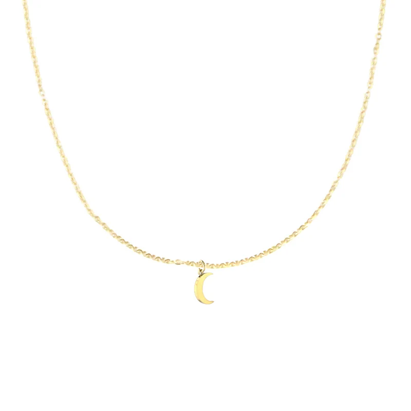 Kurze Boxchain-Kette mit Mond Anhänger