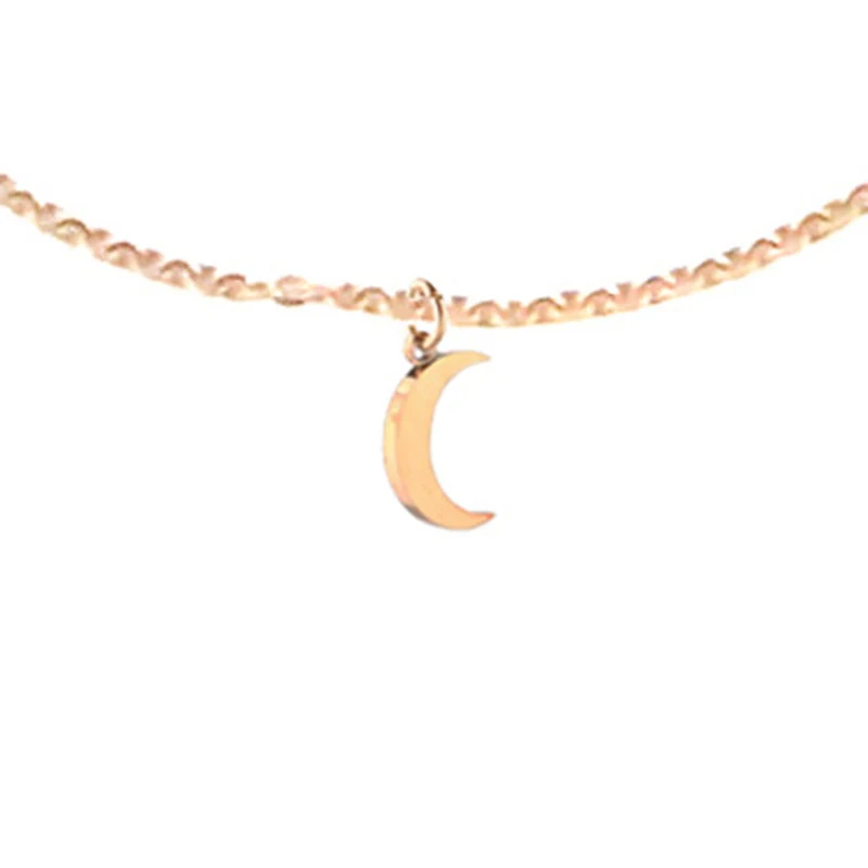 Kurze Boxchain-Kette mit Mond Anhänger