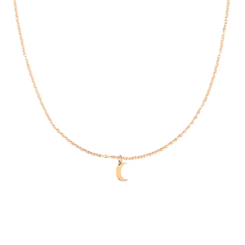 Kurze Boxchain-Kette mit Mond Anhänger